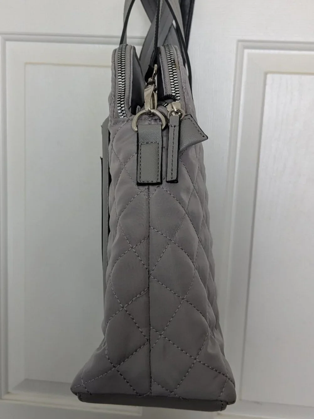 Steve Madden Quilted Gray Laptop Bag